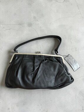 ANNETTE GORTZ Anita Black Leather Framed Shoulder Bag NEW NWT